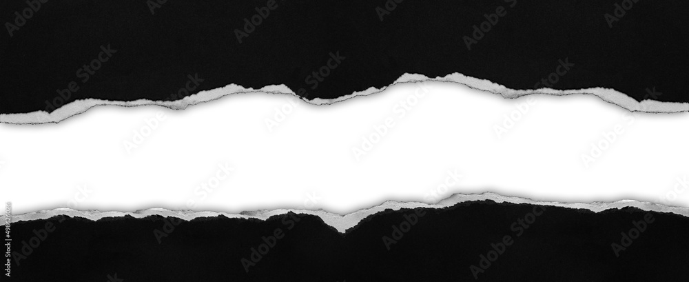 Ripped black paper on plain background, space for copy Ripped black paper on plain background, space for copy