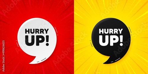 Hurry up sale tag. Flash offer banner with quote. Special offer sign. Advertising discounts symbol. Starburst beam banner. Hurry up sale speech bubble. Vector