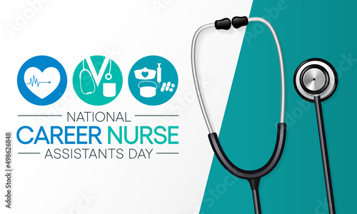 National Career Nursing assistants day is observed every year in June, The main role of a CNA is to provide basic care to patients and help them with daily activities. vector illustration