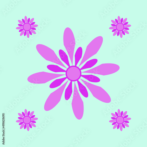 Seamless abstract flower pattern Geometric floral ornament Graphic pattern Vector 
