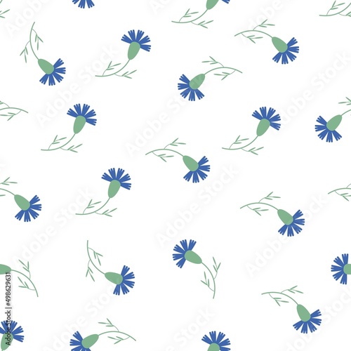 flowers pattern seamless flat style vector