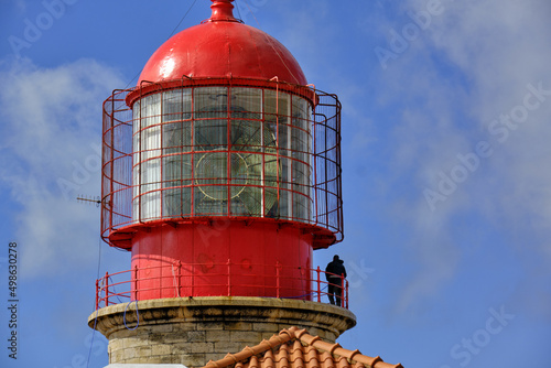 Lighthouse at Cape Saint Vincent in Algarve, near Sagres, Portugal