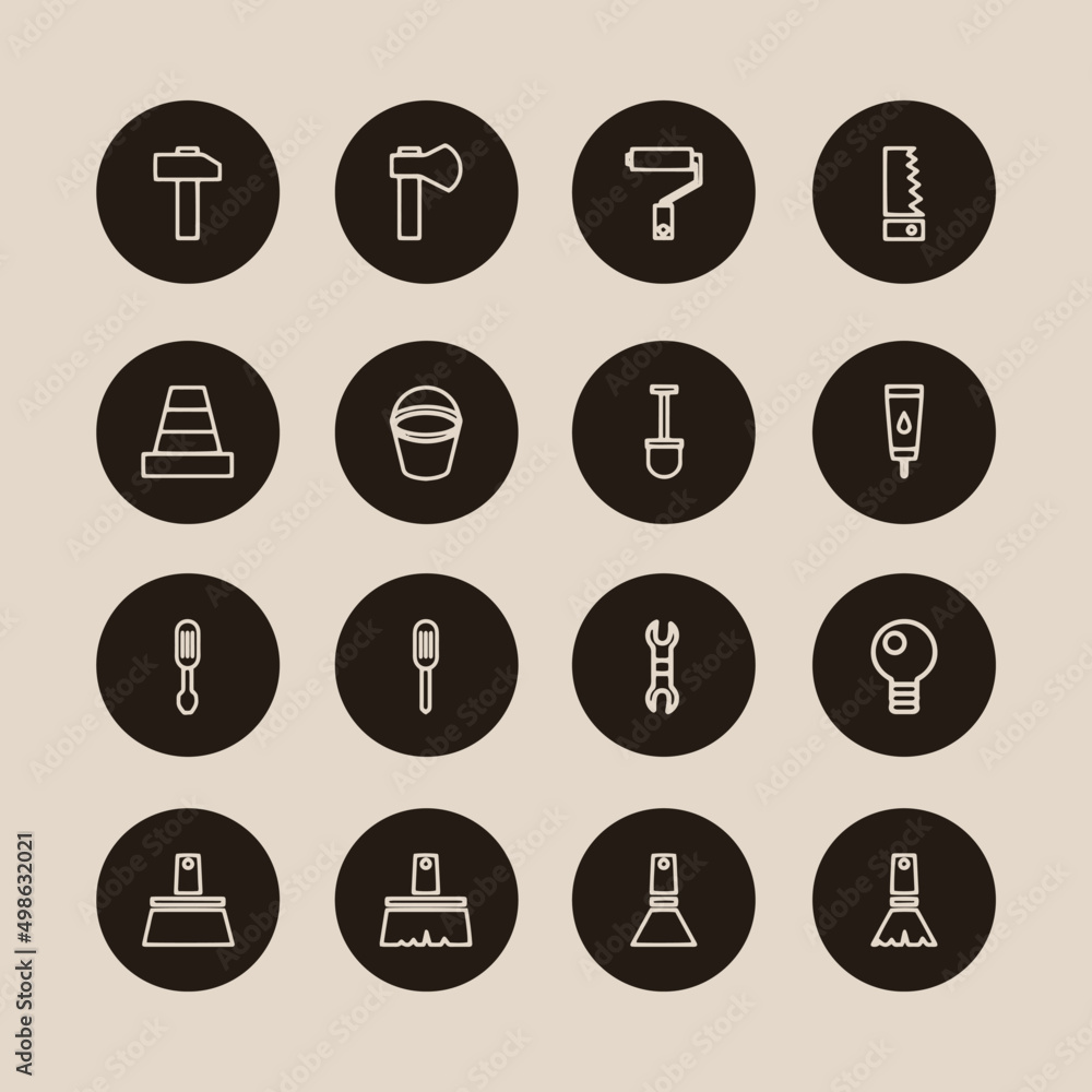 Constructing and building icons set. Repair symbols. Vector Constructing and building icons set. Repair symbols. Vector
