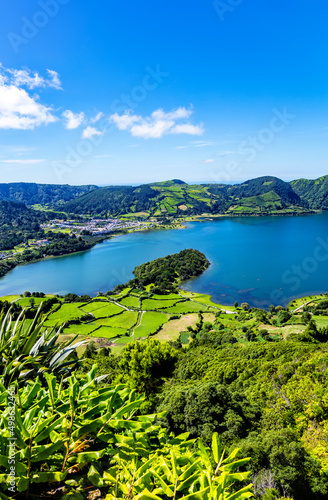 Lagoa Azul, Lagoa das Sete Cidades, São Miguel Island, Azores, Açores, Portugal, Europe. photo