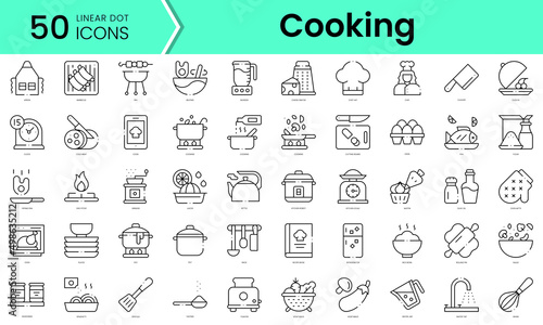 Set of cooking icons. Line art style icons bundle. vector illustration