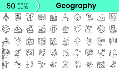 Fotografie, Tablou Set of geography icons
