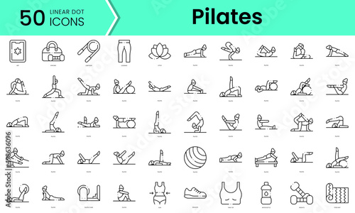 Fotografie, Obraz Set of pilates icons