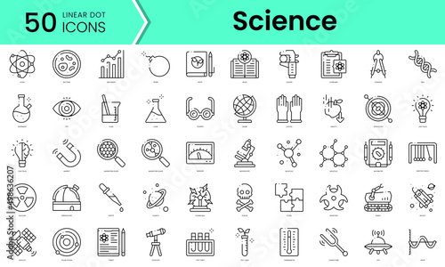 Fotografie, Tablou Set of science icons