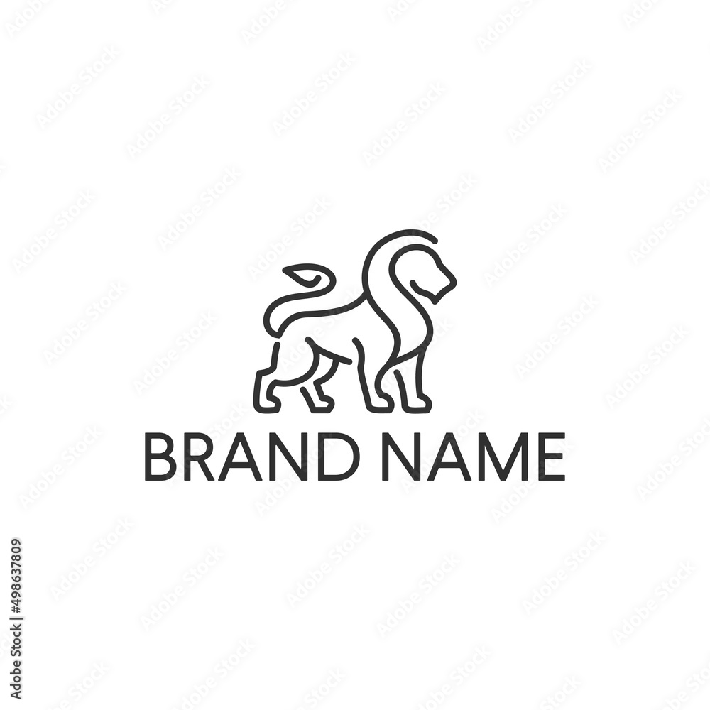 king lion logo, unique lion line logo icon vector illustration