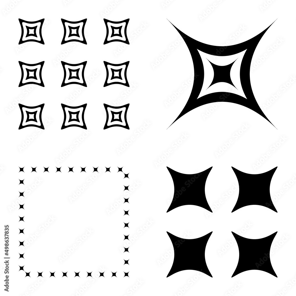 Fototapeta premium Abstract_4star2 Flat Icon Set Isolated On White Background