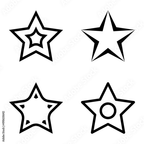 Stars1-2starfall Flat Icon Set Isolated On White Background