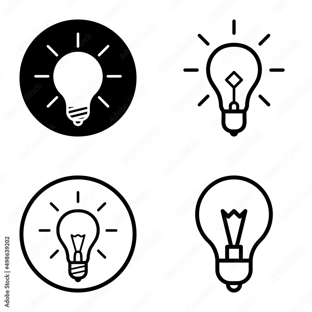 Lightbulbs1-3 Flat Icon Set Isolated On White Background Lightbulbs1-3 Flat Icon Set Isolated On White Background
