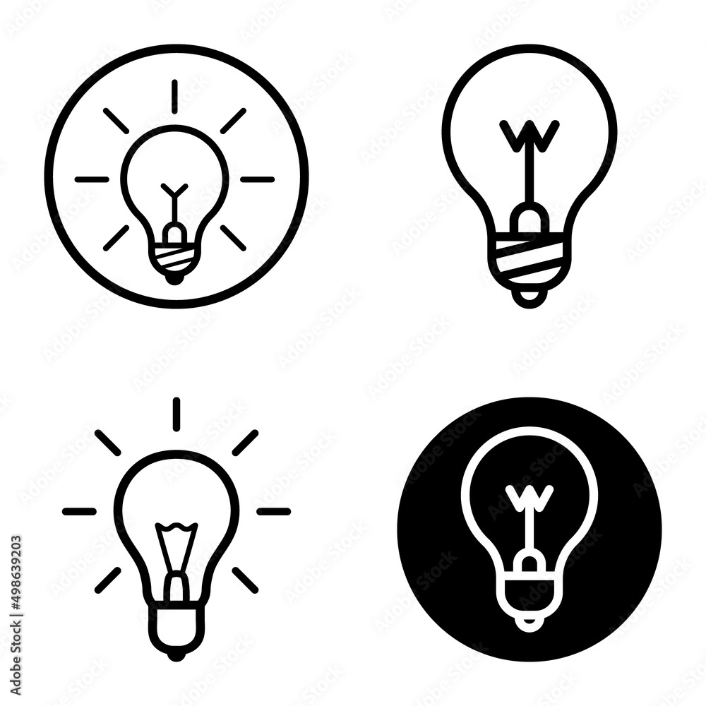 Lightbulbs1-3 Flat Icon Set Isolated On White Background Lightbulbs1-3 Flat Icon Set Isolated On White Background