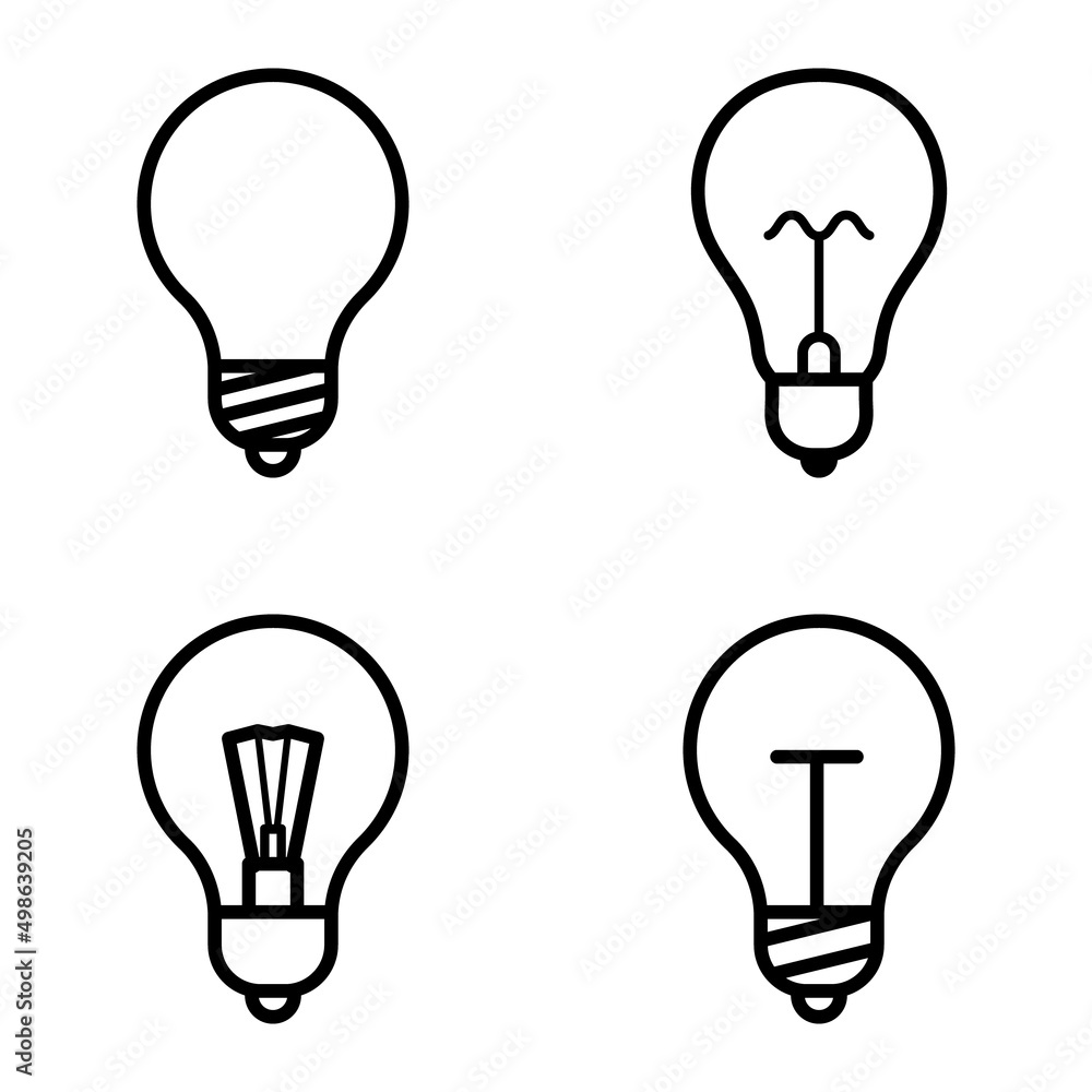 Lightbulbs1-3 Flat Icon Set Isolated On White Background Lightbulbs1-3 Flat Icon Set Isolated On White Background