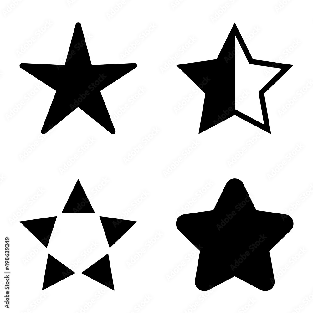Stars Flat Icon Set Isolated On White Background Stars Flat Icon Set Isolated On White Background