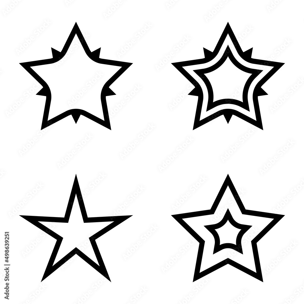 Stars Flat Icon Set Isolated On White Background Stars Flat Icon Set Isolated On White Background