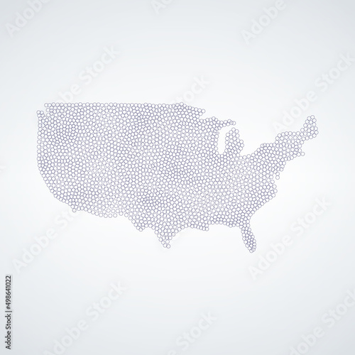 USA map made out of bubbles. America map. Stock vector illustration isolated on white background.