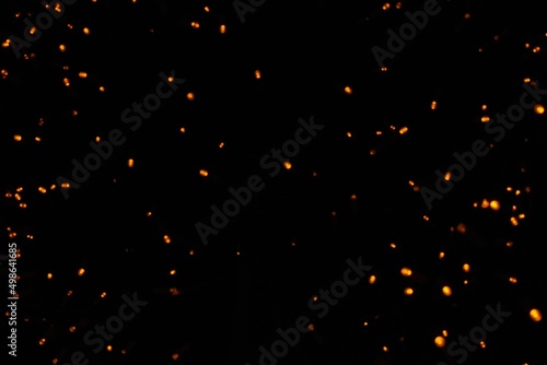Abstract golden background .Background of LED light bulbs illuminating the streets of the night city.