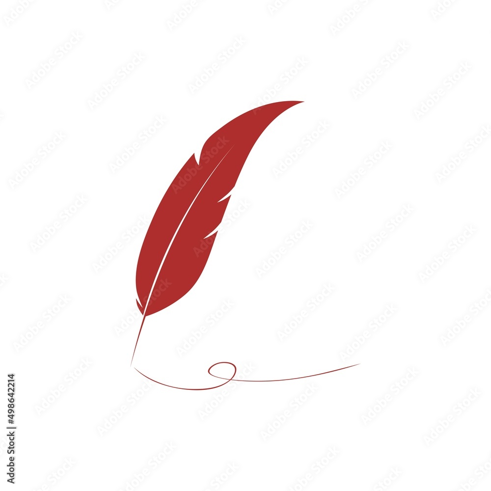 Feather icon logo template design
