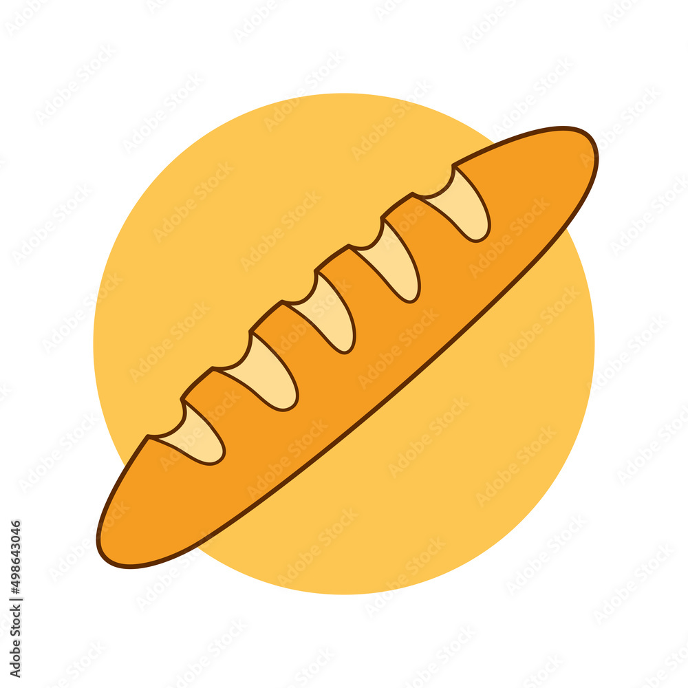 Baguette bread loaf icon cartoon vector Baguette bread loaf icon cartoon vector