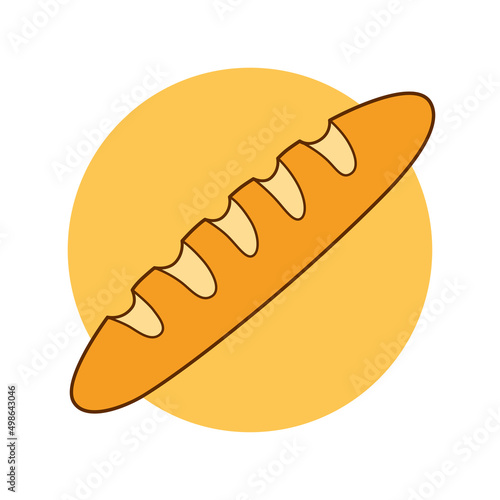Baguette bread loaf icon cartoon vector © ghrzuzudu