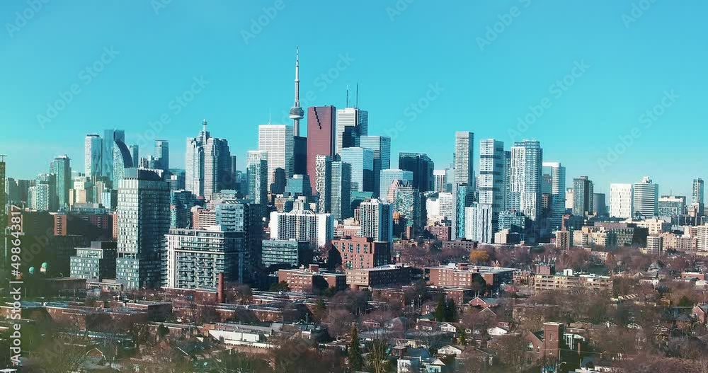Toronto skyline in Canada, drone point of view Toronto skyline in Canada, drone point of view