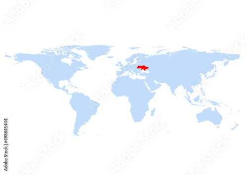 Ukraine position on world map