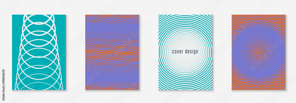 Minimalist trendy cover with line geometric elements and shapes.