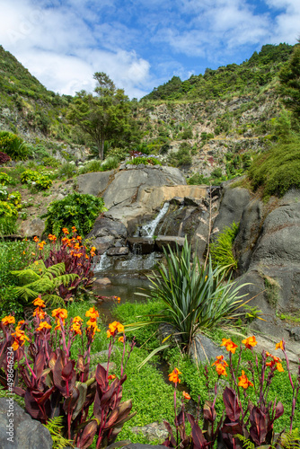 waterfall in the mountains