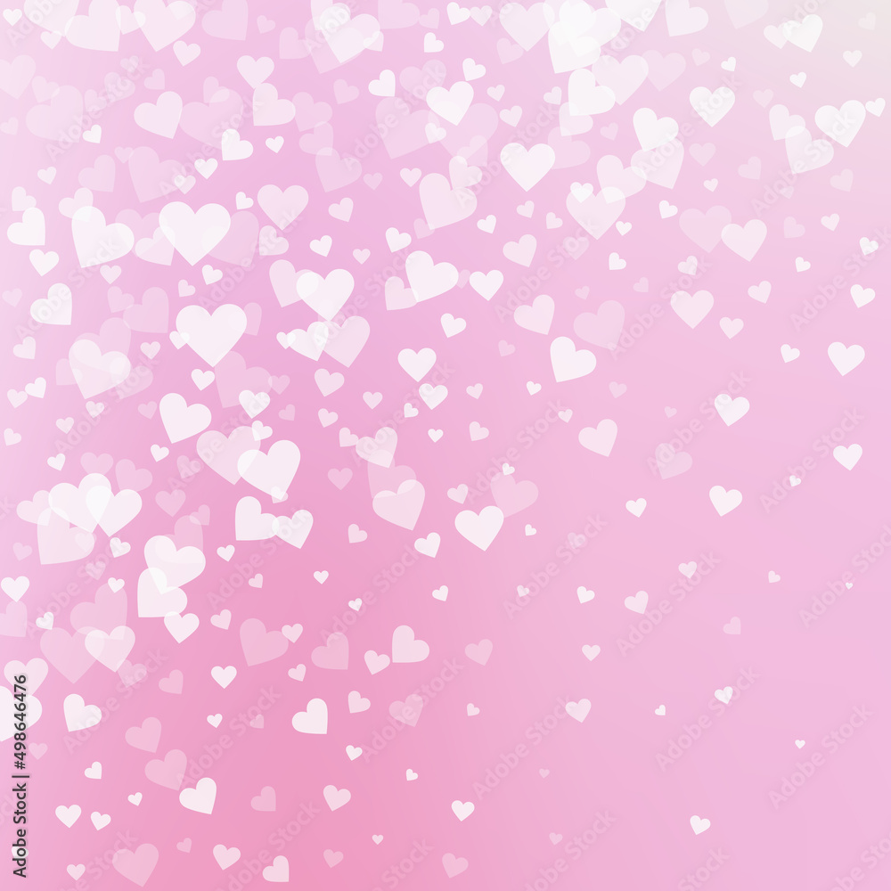 White heart love confettis. Valentine's day gradie