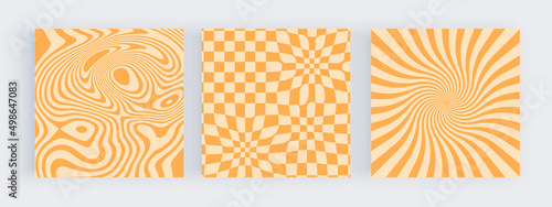 Groovy retro design for social media post backgrounds

