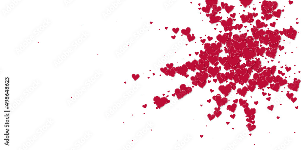 Obraz premium Red heart love confettis. Valentine's day explosio