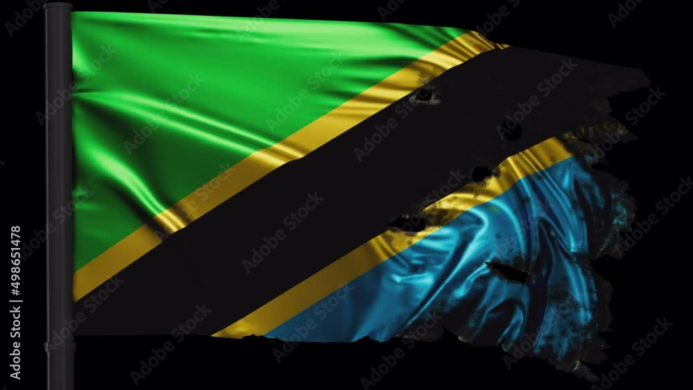 Tanzania torn flag Tanzania torn flag
