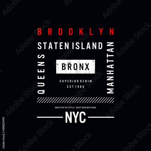 brooklyn typography for print t shirt
