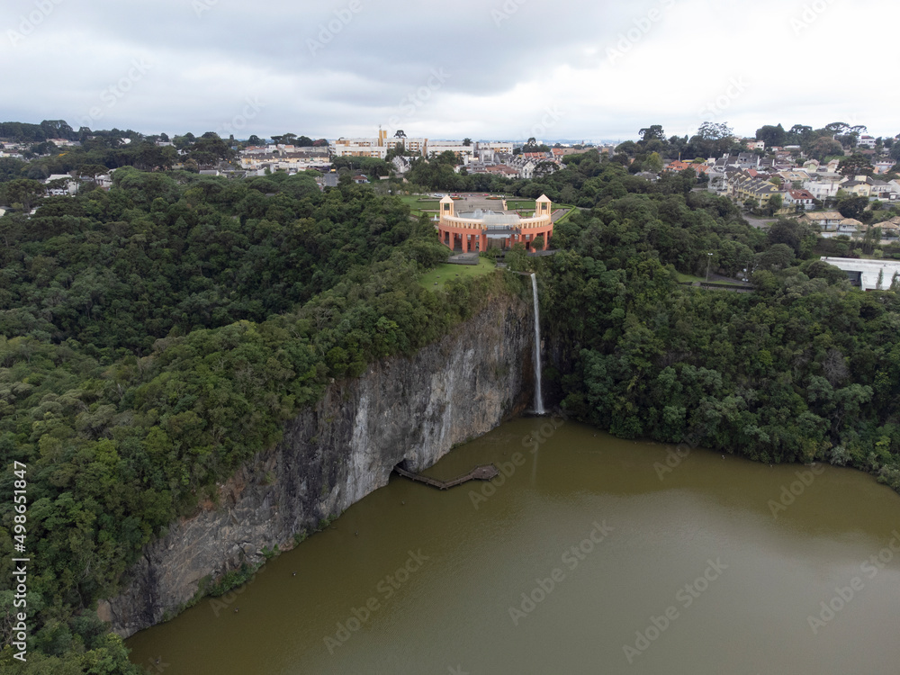 Aerial image of Tangua Park in Curitiba Parana Brazil.