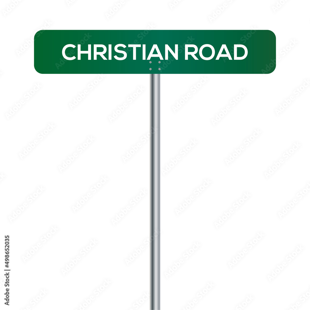 Christian Road Street Sign on white background