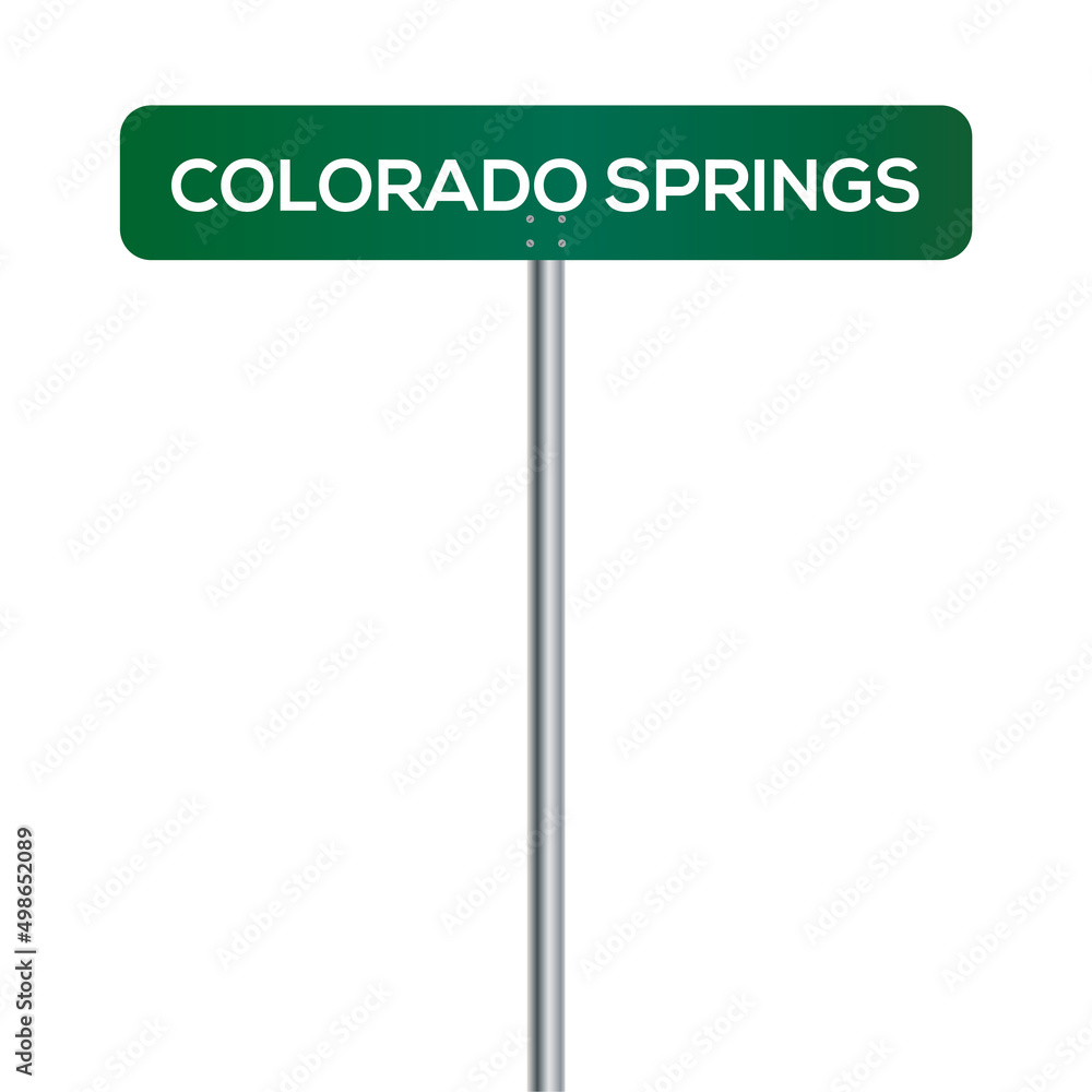 Colorado Springs Street Sign on white background Colorado Springs Street Sign on white background