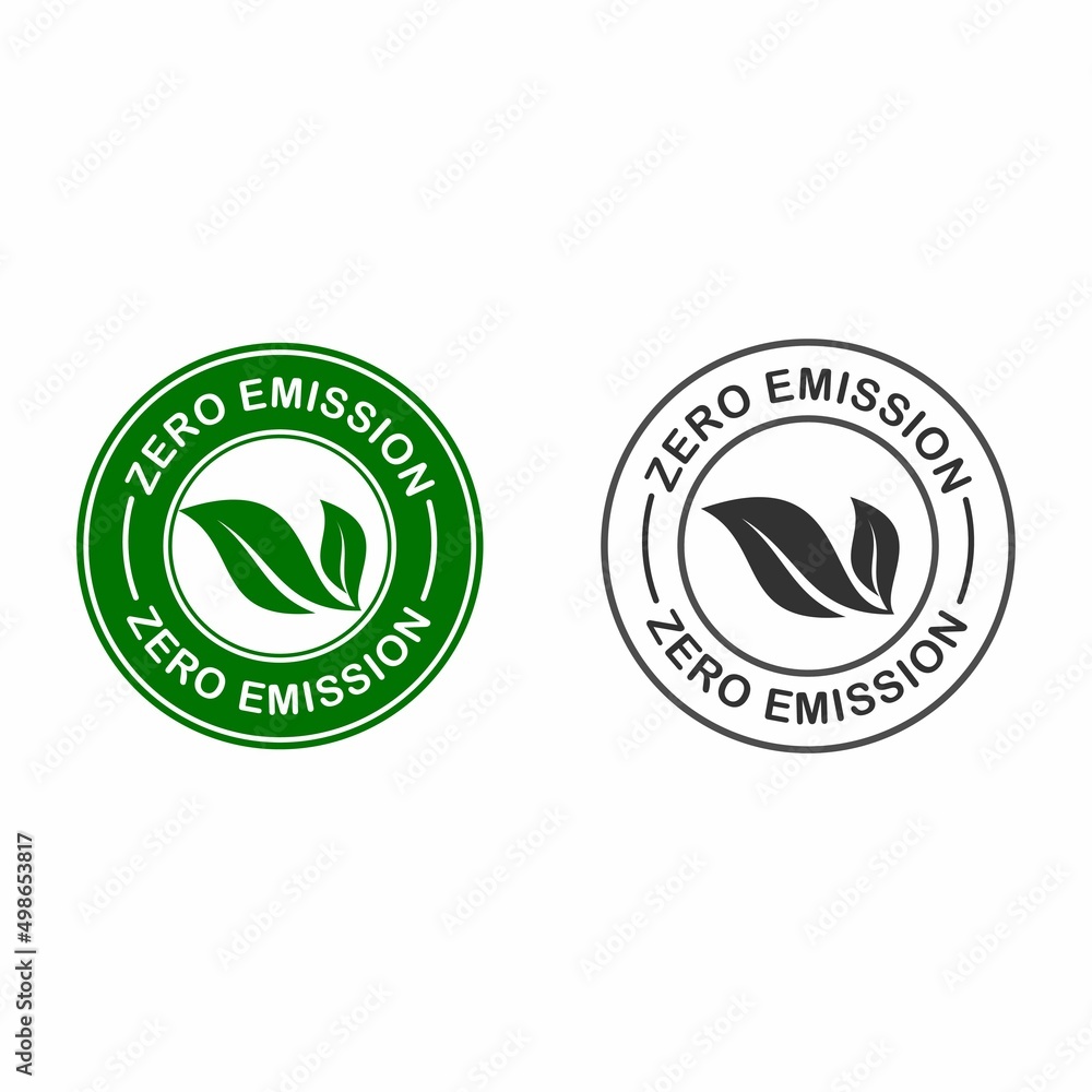 Zero emission badge logo template illustration