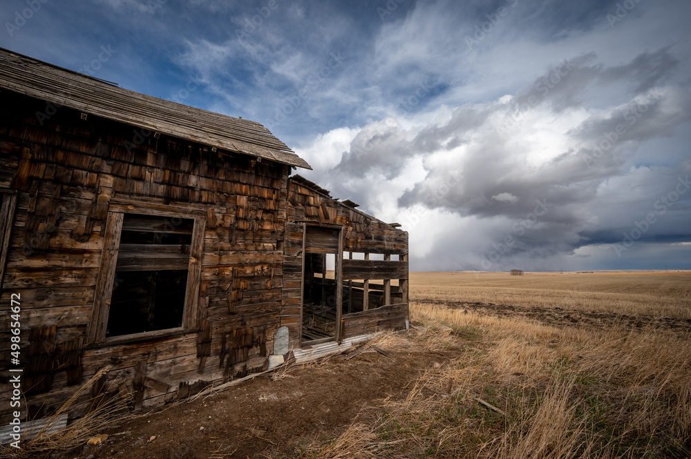 Abandoned post office building near Mossleigh Aberta in early sping. Abandoned post office building near Mossleigh Aberta in early sping.