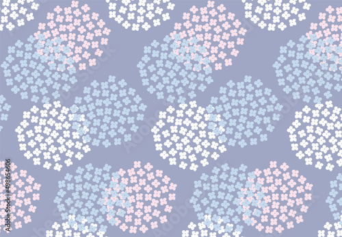 seamless pattern with hydrangea flowers for banners, cards, flyers, social media wallpapers, etc.