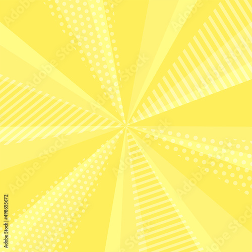 模様が入っているお洒落なサンバースト集中線背景素材　正方形イエロー