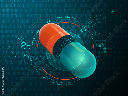 3d rendering healthcare medical tablets on digital background