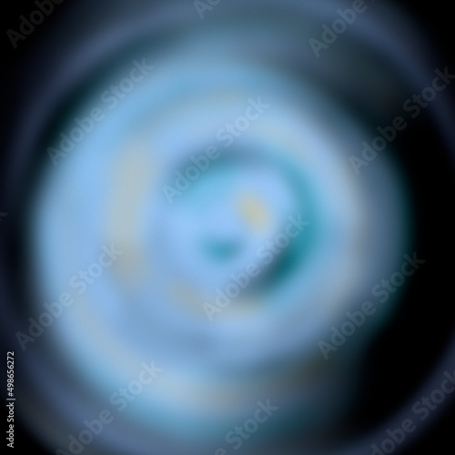 Wonderful swirling background with space for text. A beautiful blurred spiral surface of blue color with a glowing center in the middle of the funnel. 3d illustration