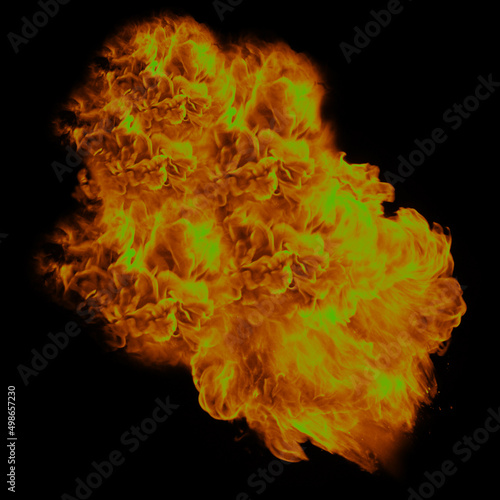 fire in a black background