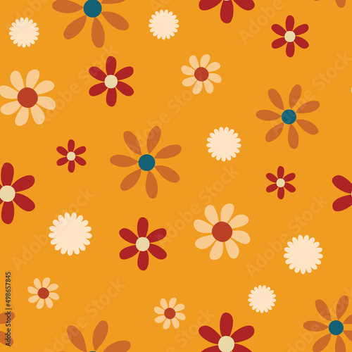 Red.flower seamless vector pattern