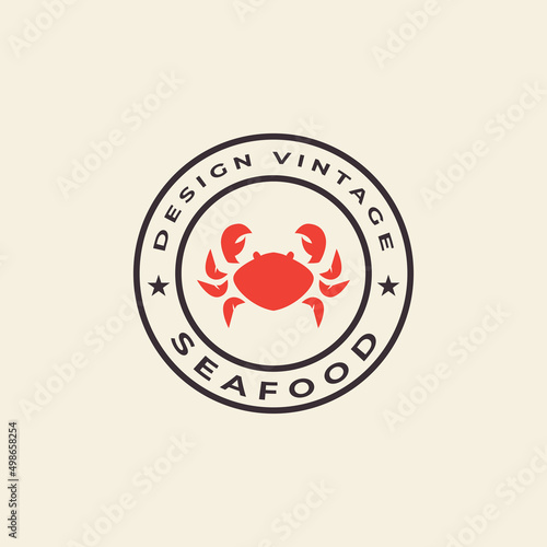 crab  seafood  vintage  logo design vector icon illustration graphic creative idea