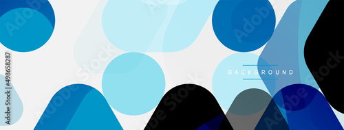 Color bubbles and rounded geometric shapes on white. Vector geometric minimal abstract background for wallpaper, banner, background, landing page