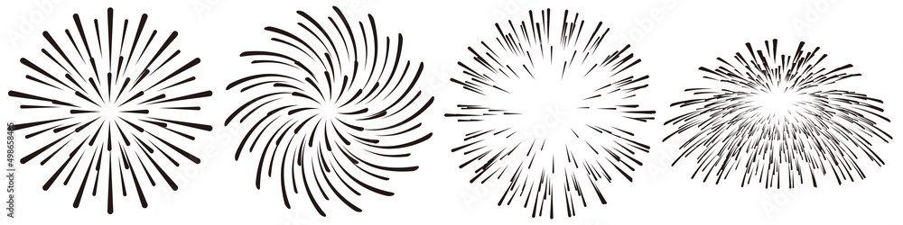 Obraz premium 花火 和柄 夏 アイコン