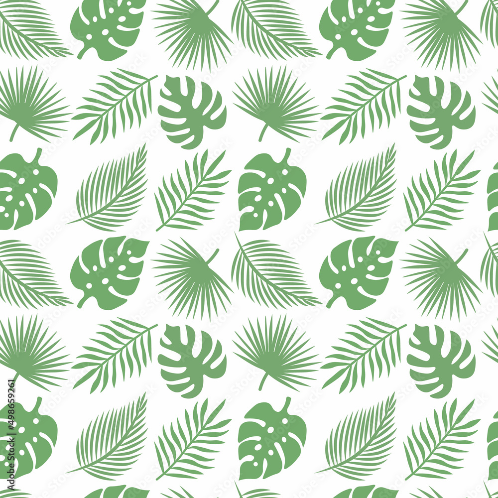 Tropical Animals and Leaves seamless pattern Tropical Animals and Leaves seamless pattern