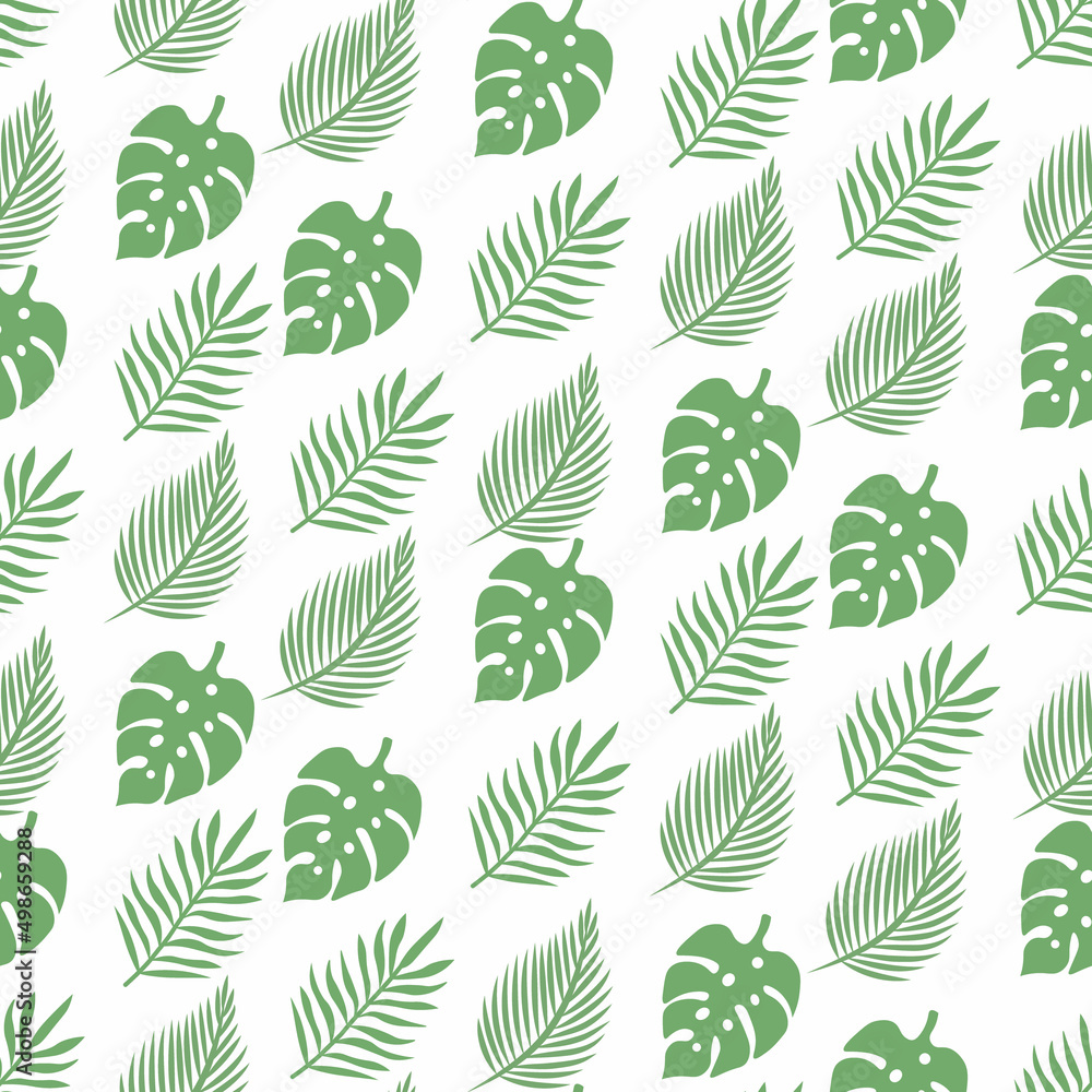 Tropical Animals and Leaves seamless pattern Tropical Animals and Leaves seamless pattern